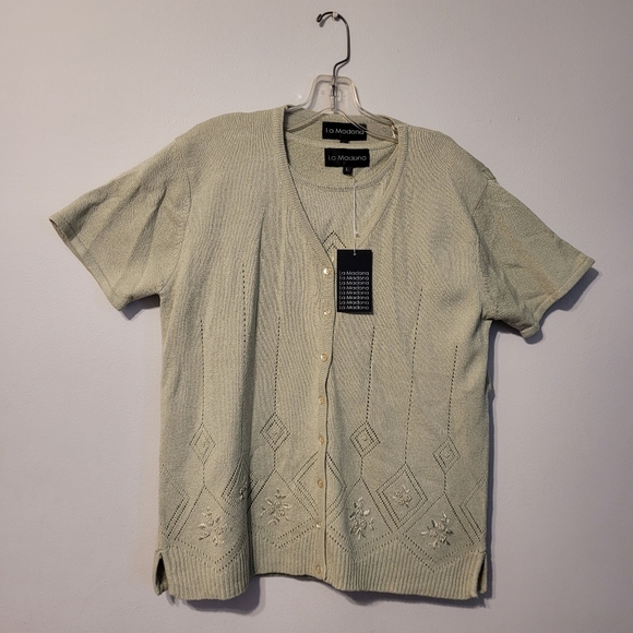 Vintage crochet cardigan and shell matching set size large - Picture 2 of 8